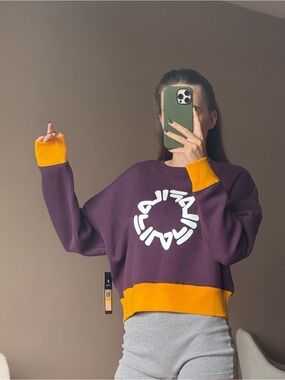 Fila Purple & Gold Crewneck Sweatshirt with White Graphic